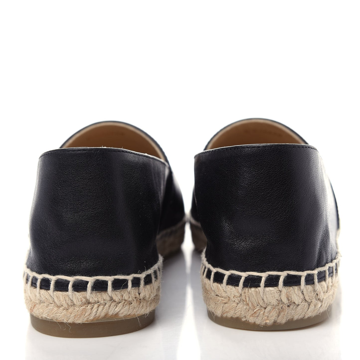Calfskin Chain CC Espadrilles 38 Black