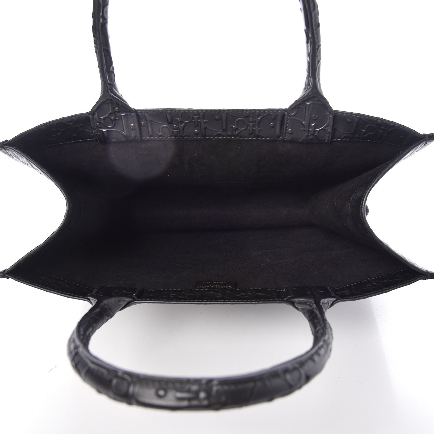 Oblique Calfskin Embossed Medium Book Tote Black
