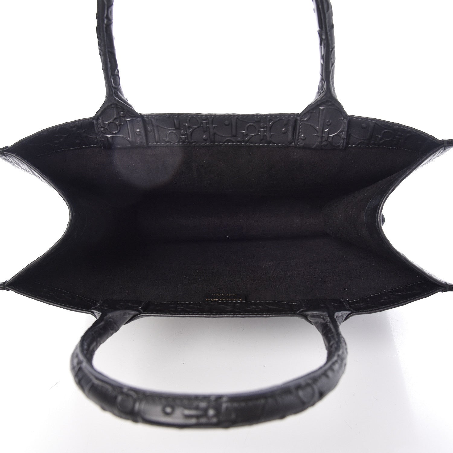 Christian Dior Oblique Calfskin Embossed Medium Book Tote Black 5 of 10