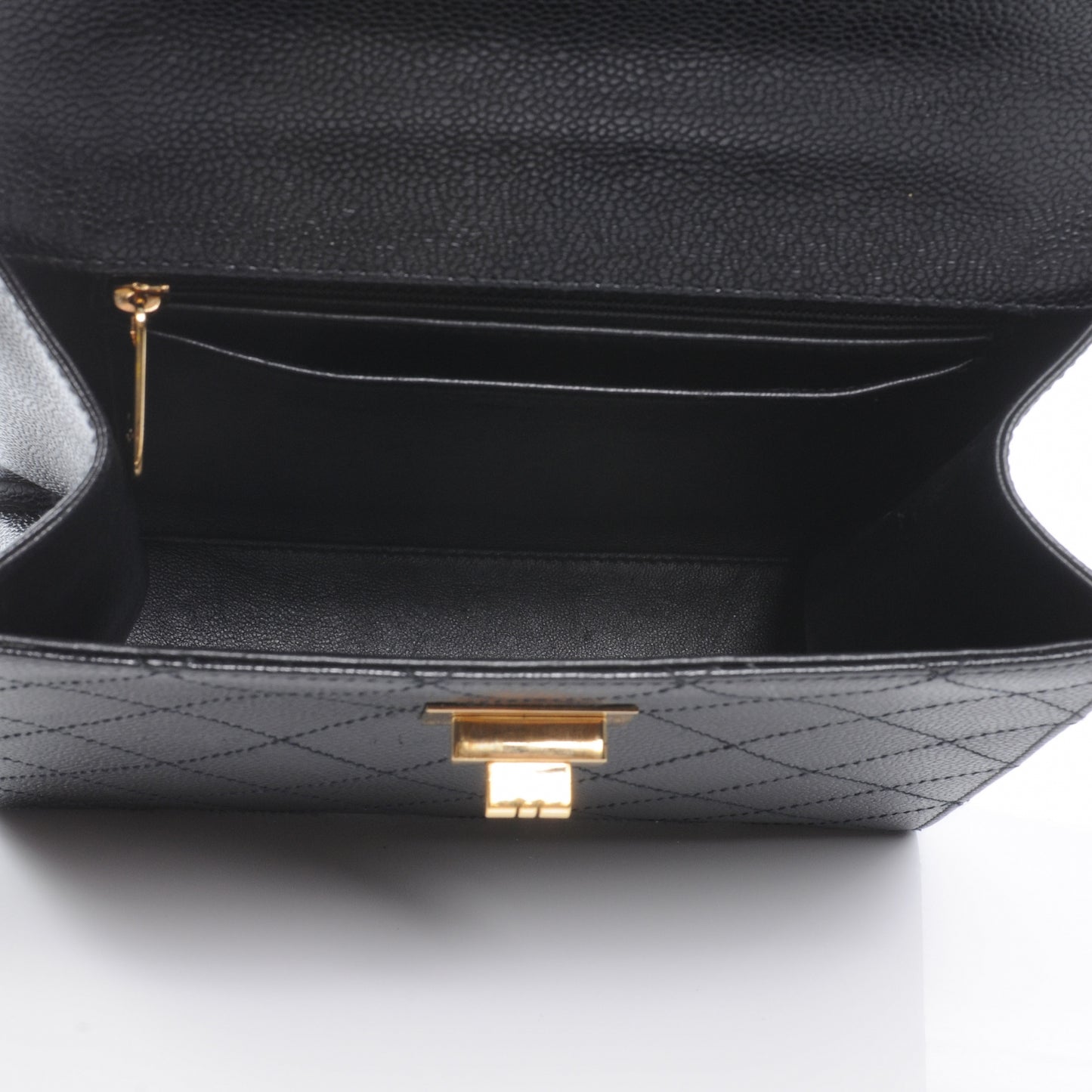 Caviar Mademoiselle Kelly Flap Bag Black