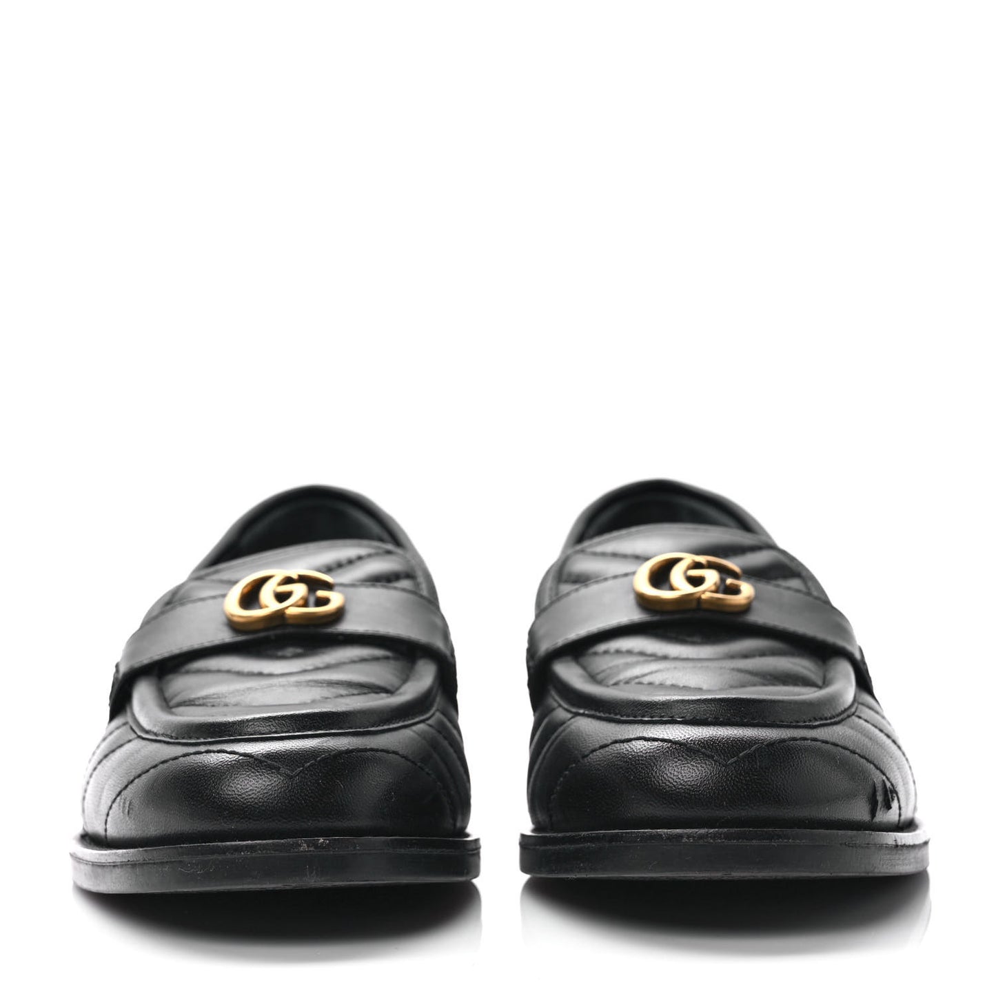 Nappa Matelasse Double G Marmont Loafers 37.5 Black