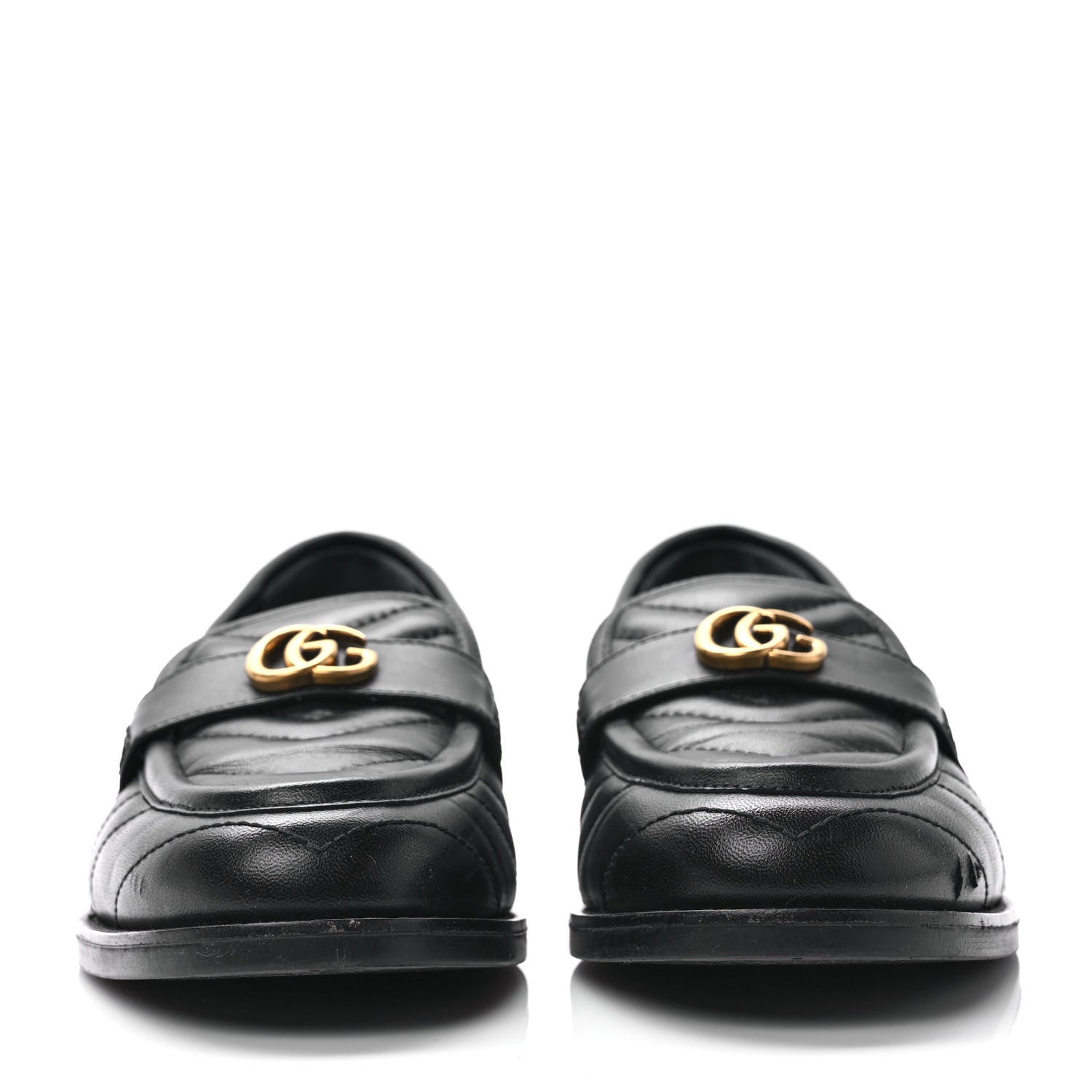 Gucci Nappa Matelasse Double G Marmont Loafers 37.5 Black 2 of 9