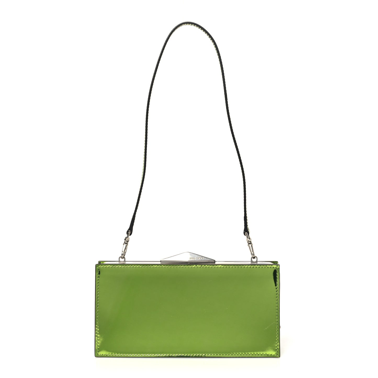 Metallic Patent Clutch Green