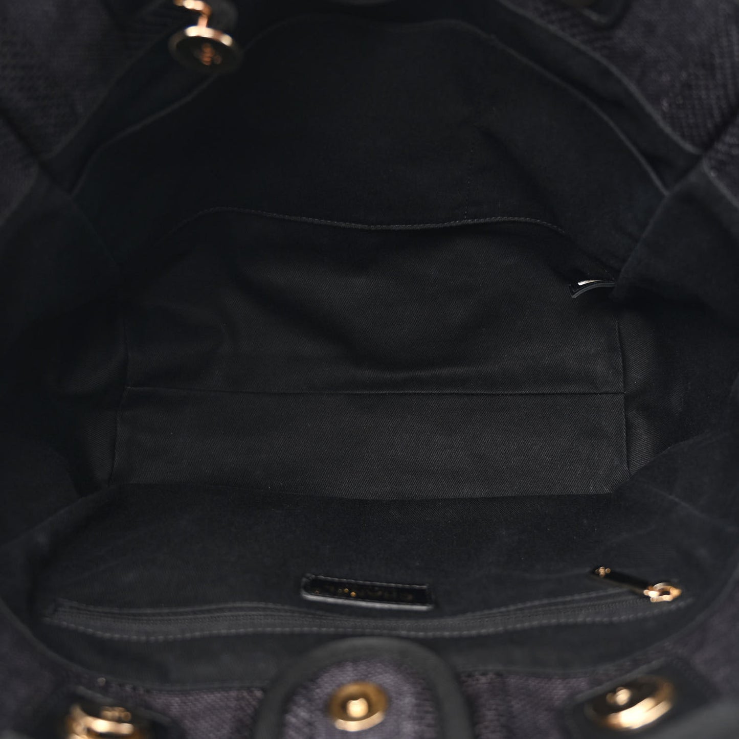 Mixed Fibers Striped Small Deauville Tote Black