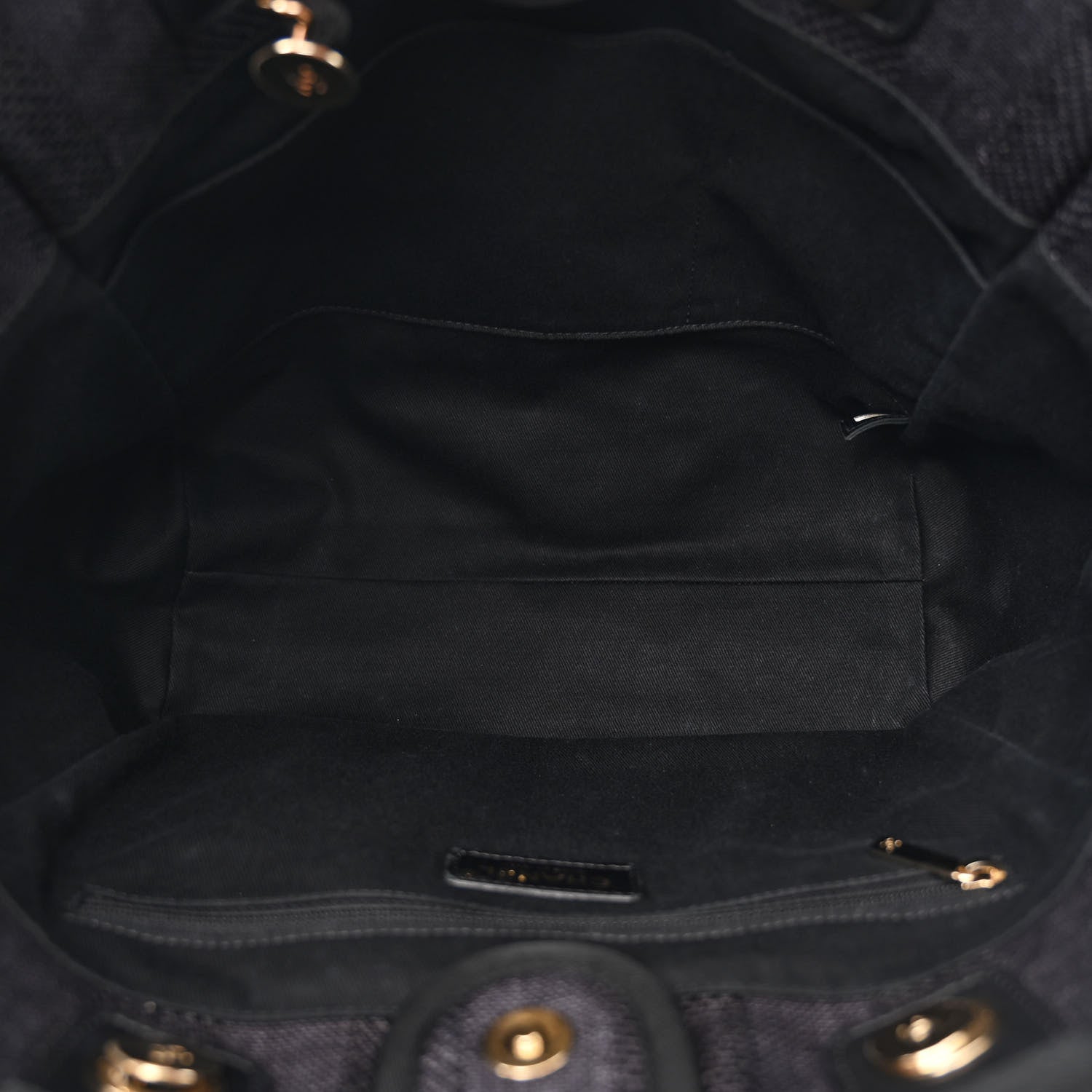 Chanel Mixed Fibers Striped Small Deauville Tote Black 5 of 10