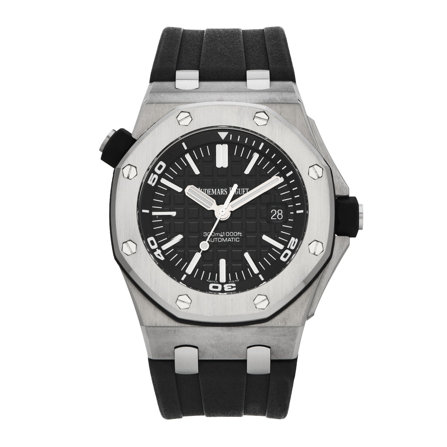 Stainless Steel Rubber 42mm Royal Oak Offshore Diver Automatic Watch Black 15710ST.OO.A002CA.01