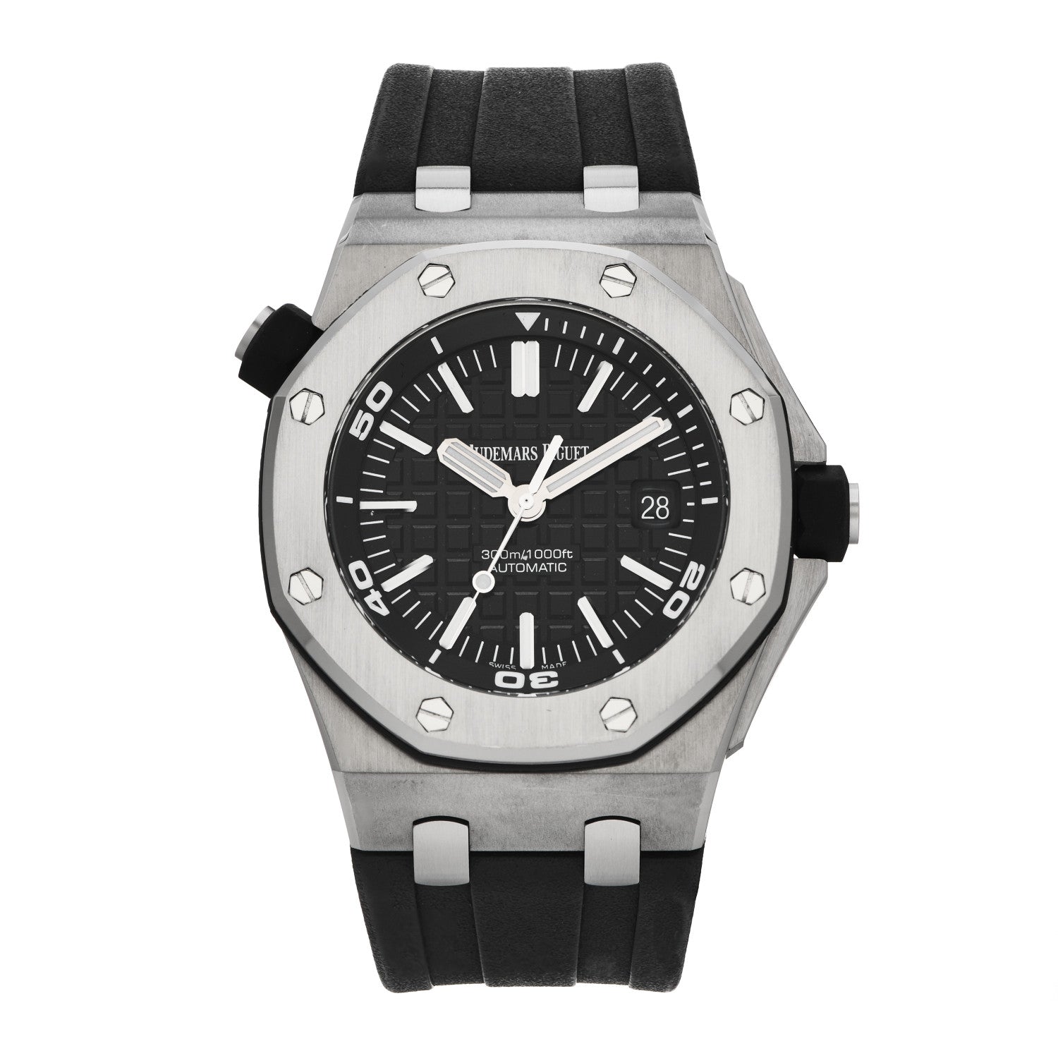 Audemars Piguet Stainless Steel Rubber 42mm Royal Oak Offshore Diver Automatic Watch Black 15710ST.OO.A002CA.01 1 of 5