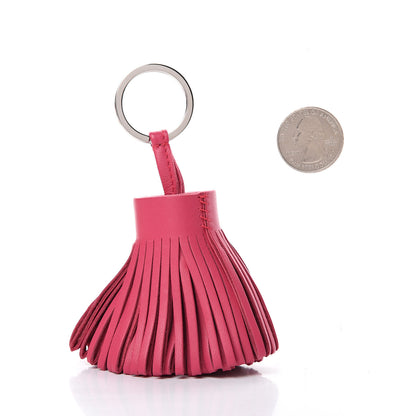 Hermes Lambskin Carmen Tassel Key Holder Rose Shocking 2 of 5