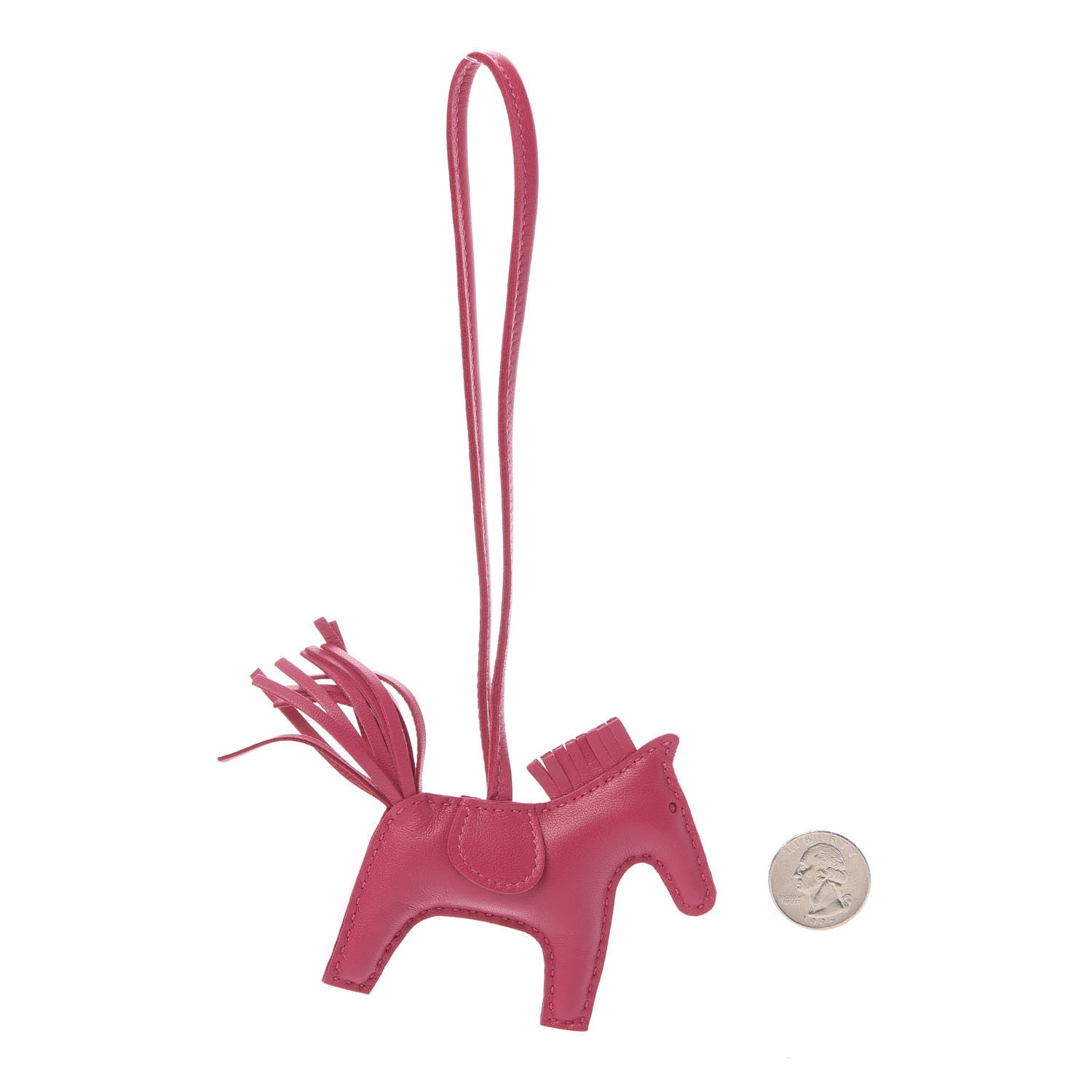Hermes Milo Lambskin Grigri Rodeo Horse Bag Charm PM Rose Mexico 2 of 5