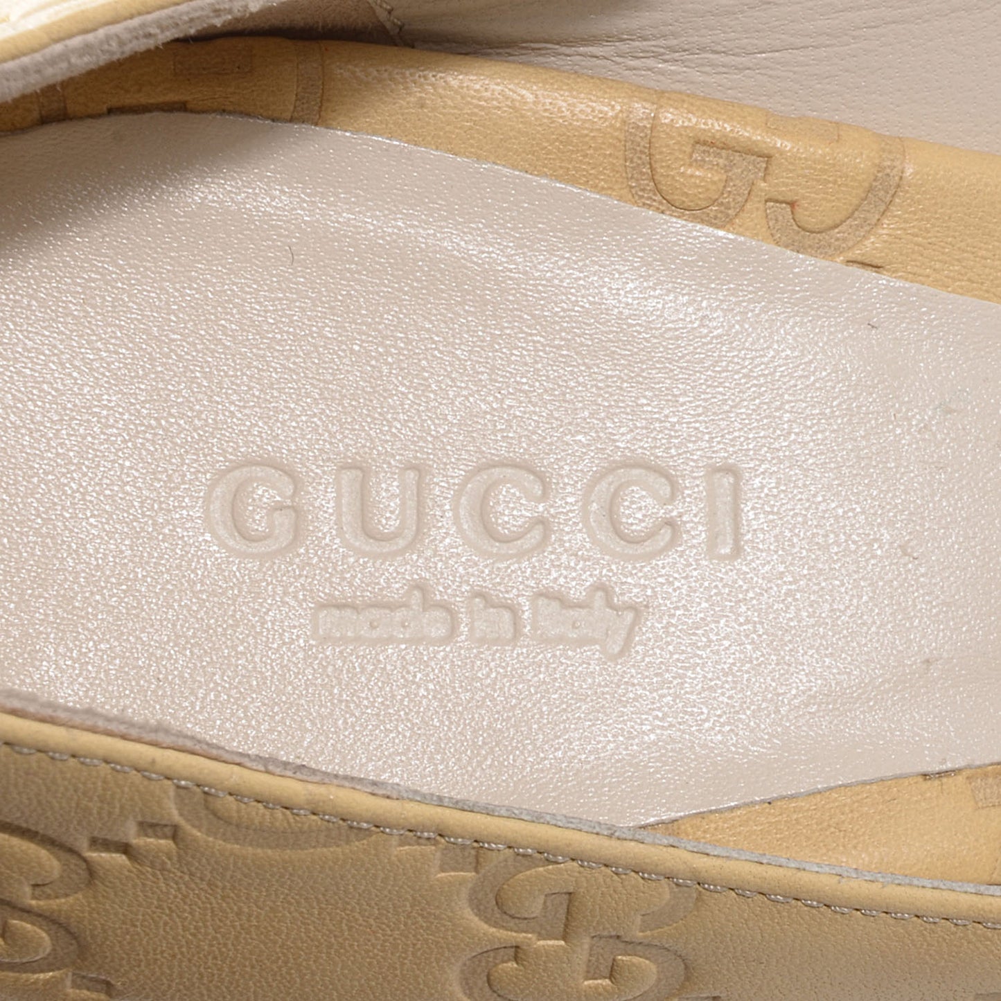 Guccissima GG Peep Toe Heels Beige 37.5