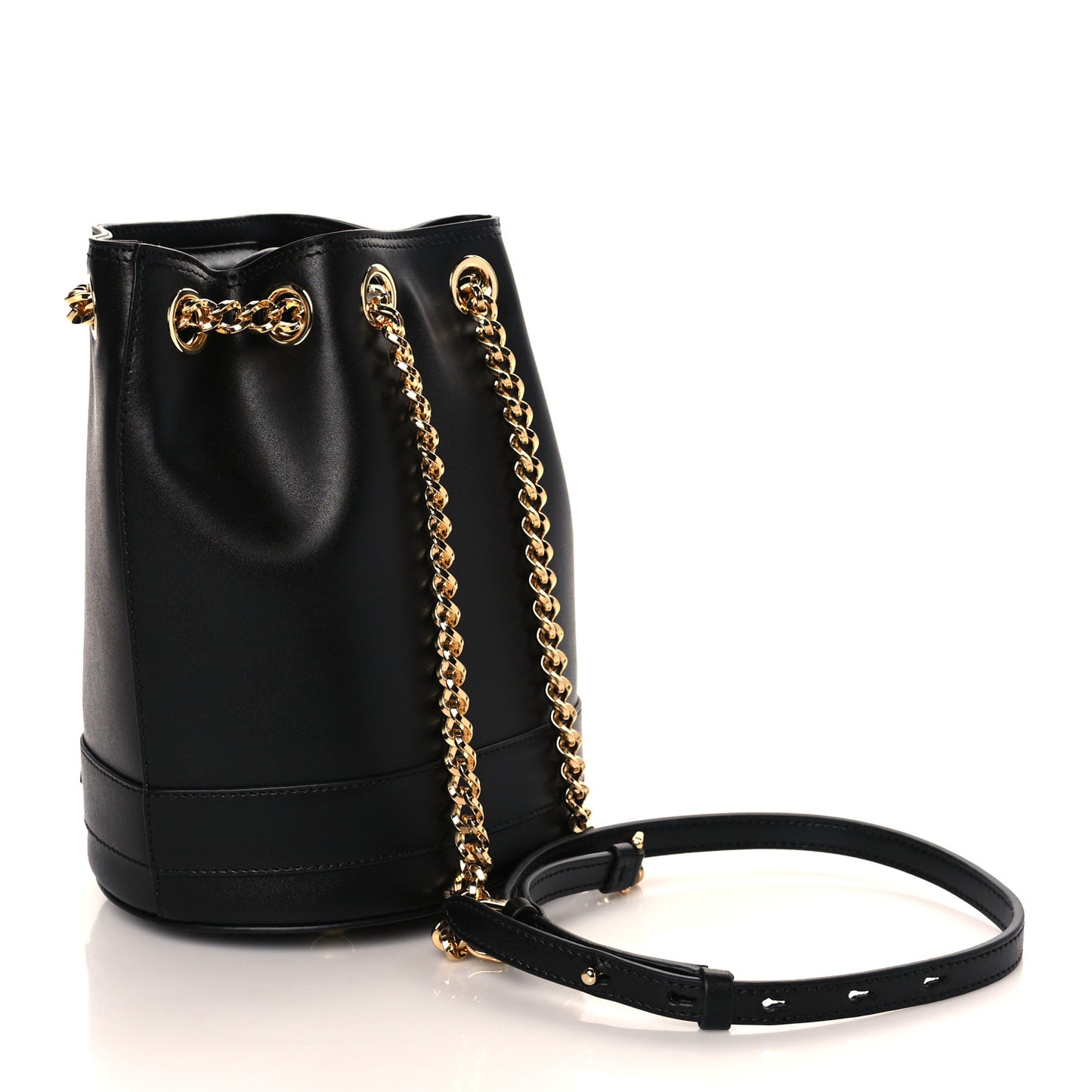 Calfskin Vara Bow Bucket Bag Black
