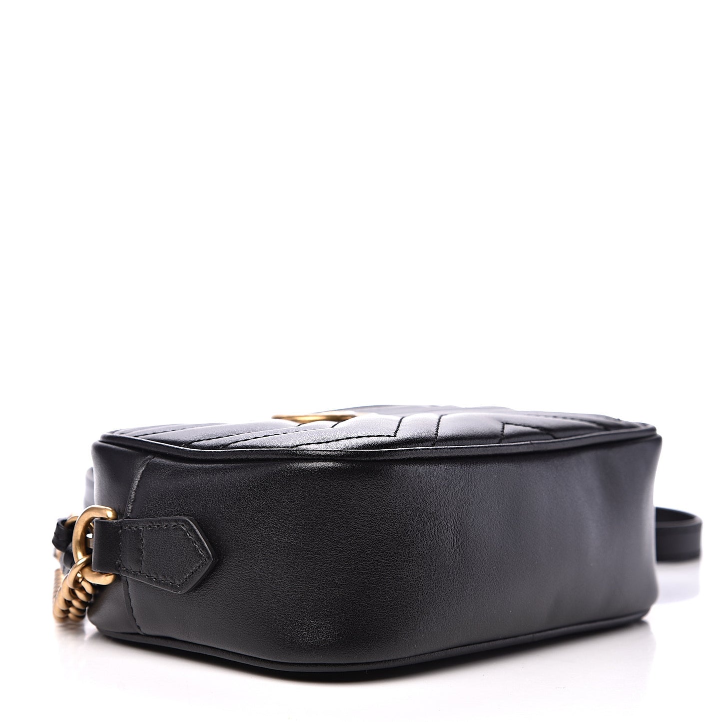 Calfskin Matelasse Mini GG Marmont Chain Shoulder Bag Black