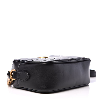 Gucci Calfskin Matelasse Mini GG Marmont Chain Shoulder Bag Black 3 of 10