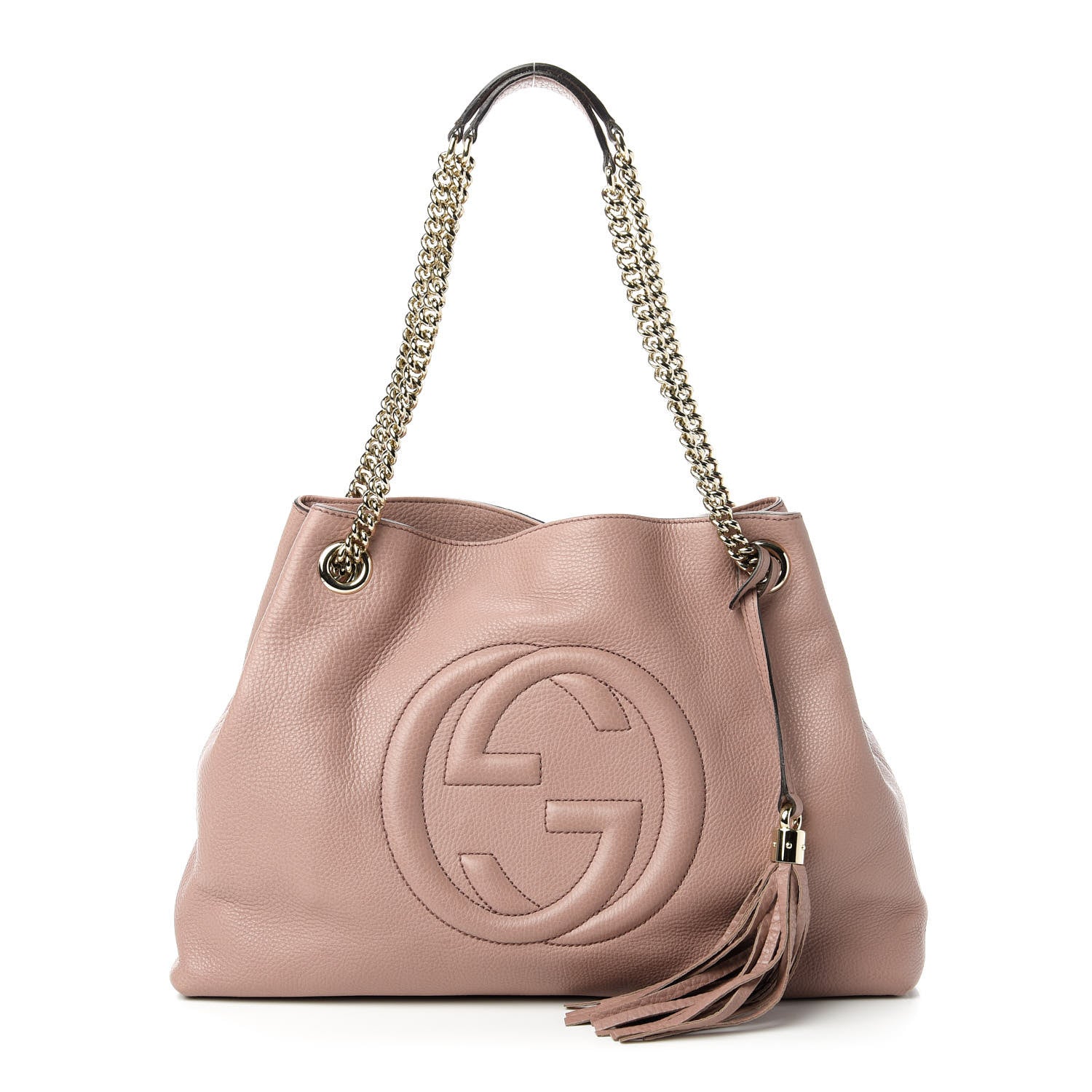 Gucci Pebbled Calfskin Medium Soho Chain Shoulder Bag Dark Cipria 1 of 11