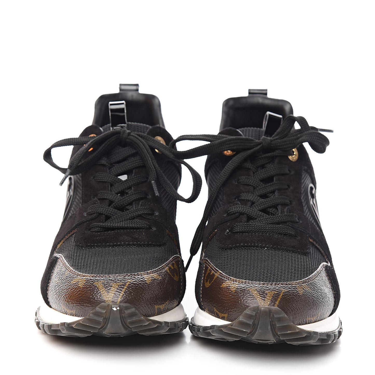 Suede Monogram Run Away Sneakers 38.5 Black