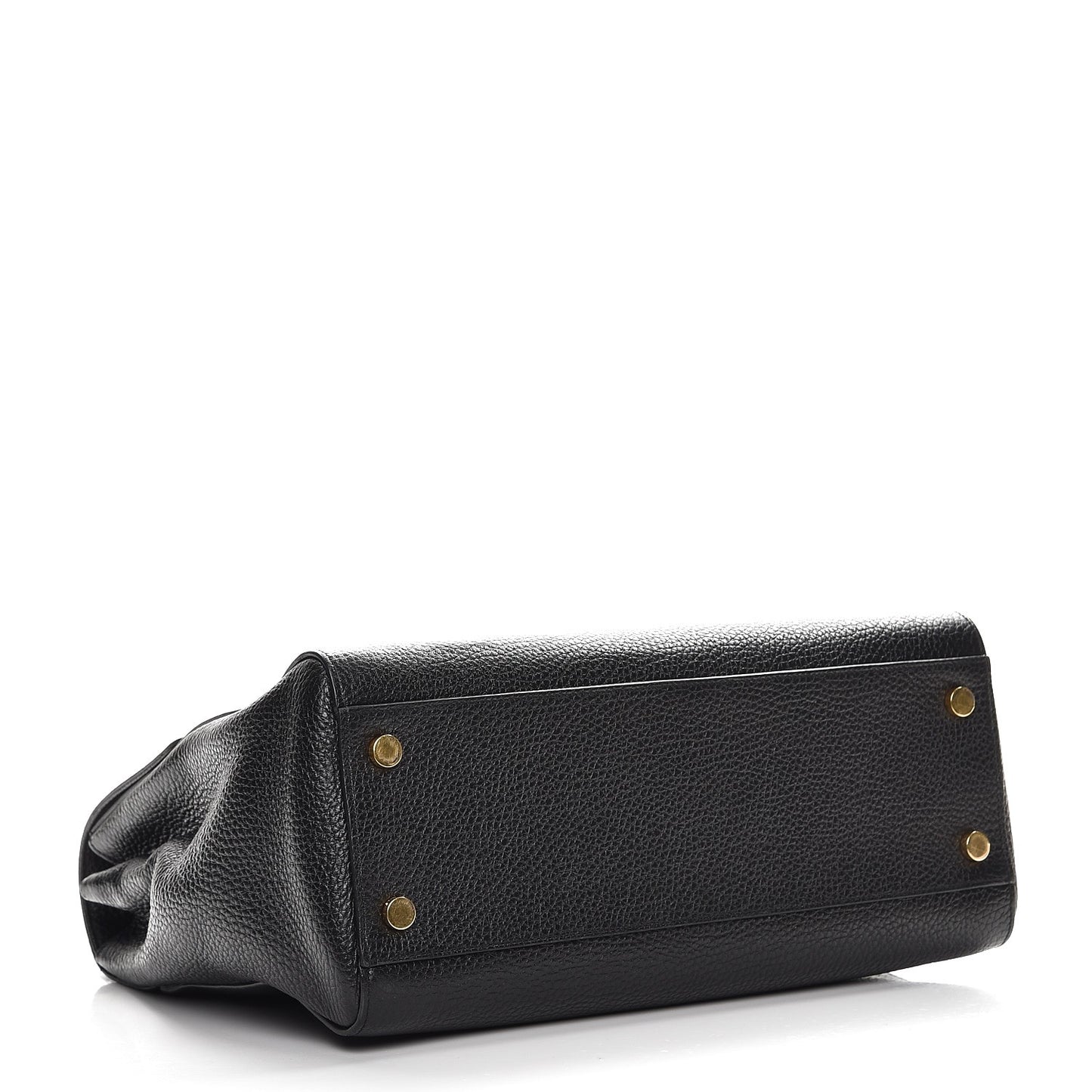 Grained Calfskin Medium Moujik Top Handle Bag Black