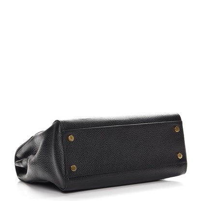 Saint Laurent Grained Calfskin Medium Moujik Top Handle Bag Black 5 of 8