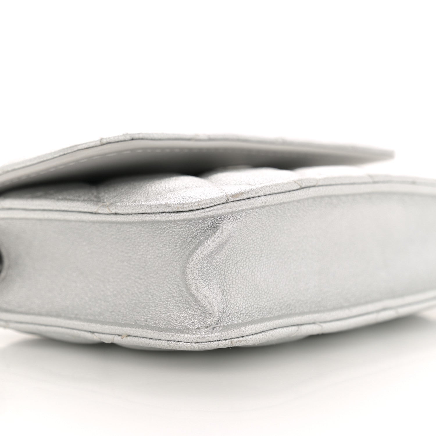 Chanel Metallic Goatskin Quilted Star Flap Waist Belt Bag Silver 9 of 10