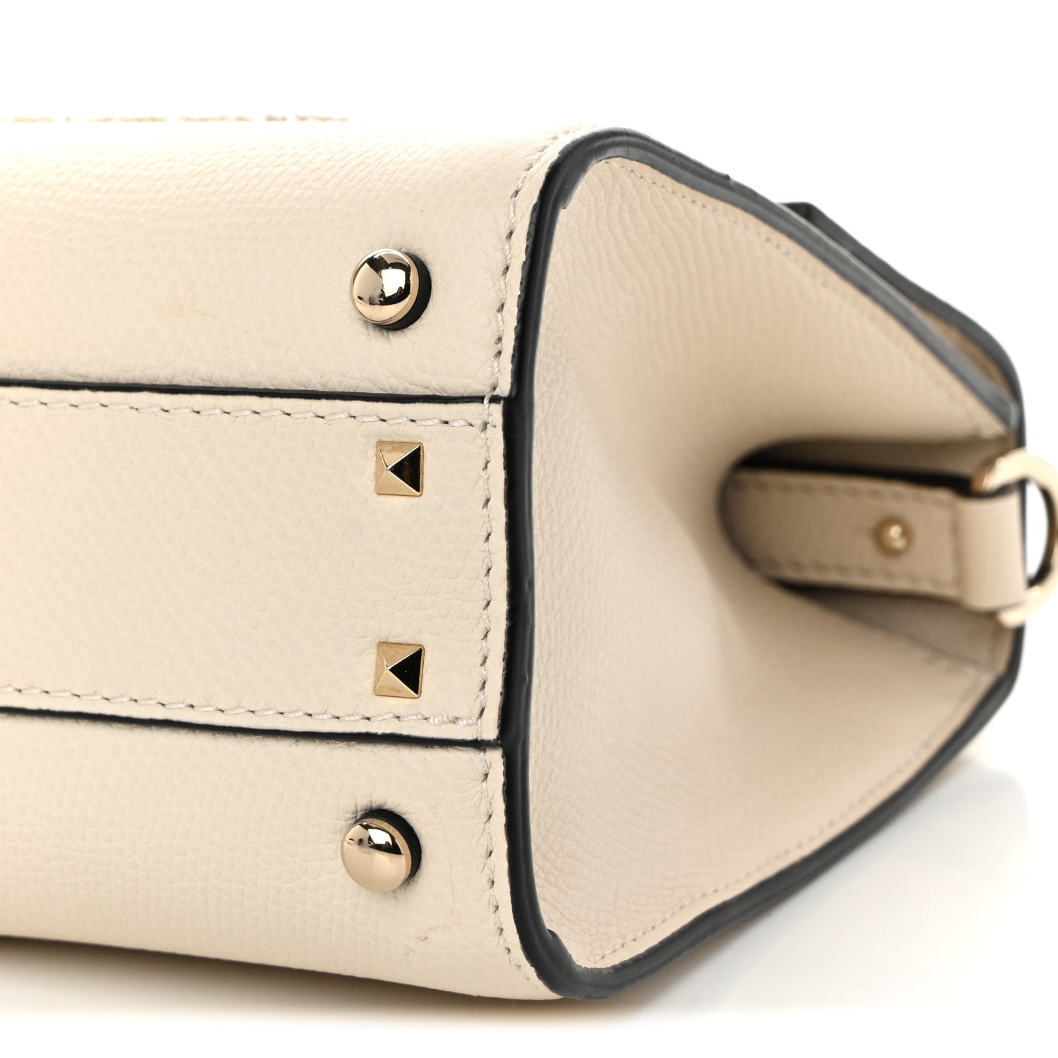 Valentino Garavani Grainy Calfskin Swarovski Crystal Embellished Small VSling Top Handle Bag Light Ivory 9 of 9