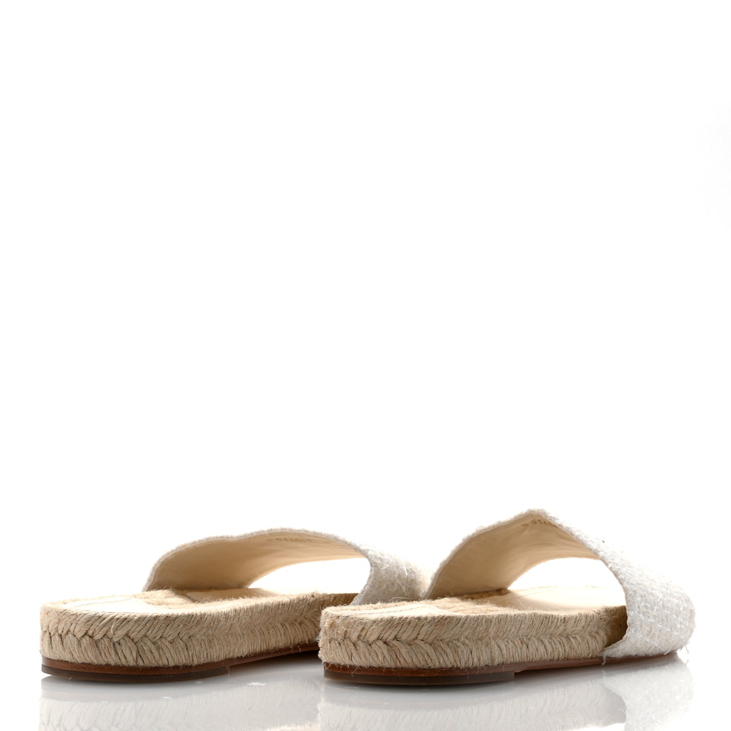 Tweed Grosgrain CC Mule Slide 39 Ivory Black