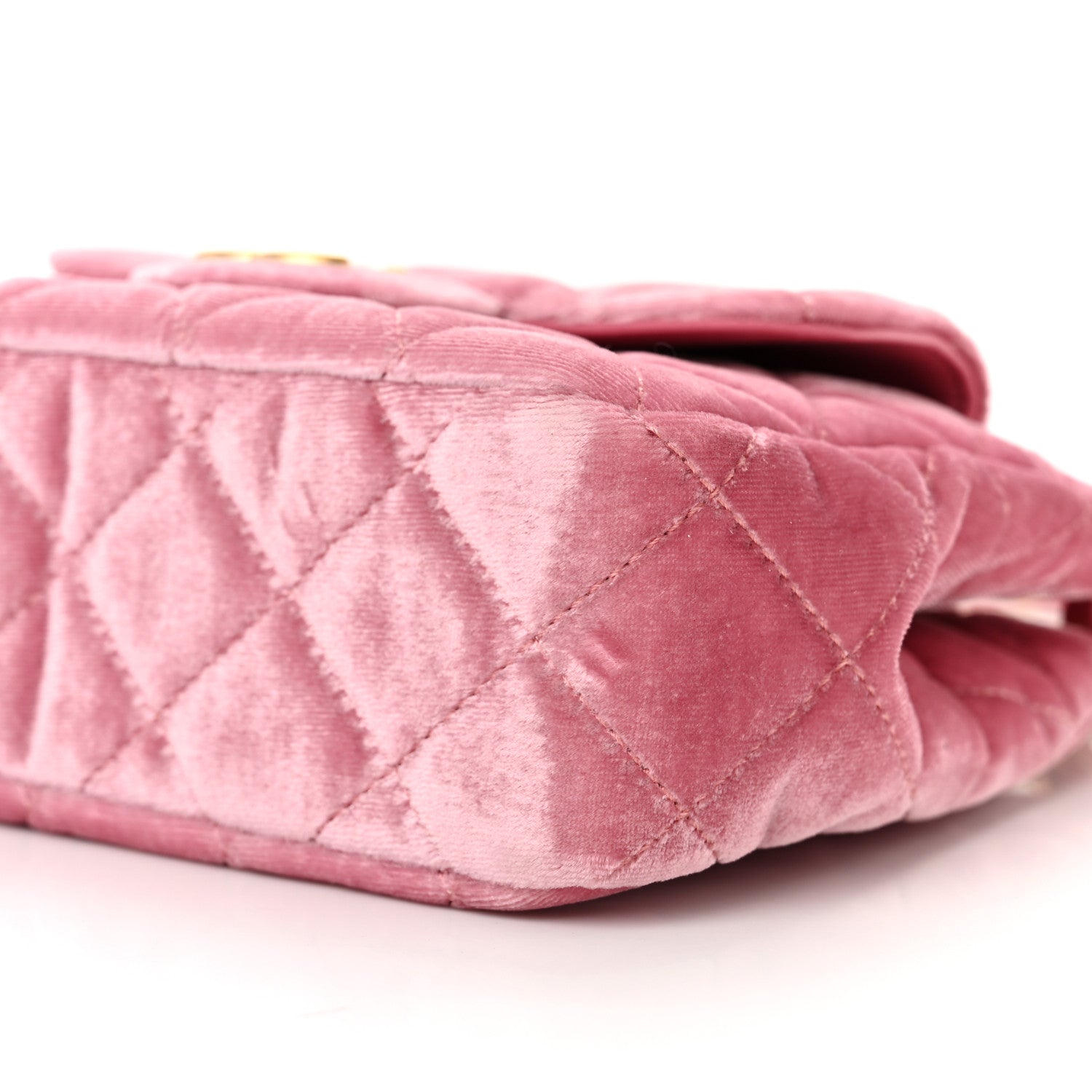 Chanel Velvet Quilted Small Wavy CC Hobo Pink 10 of 11