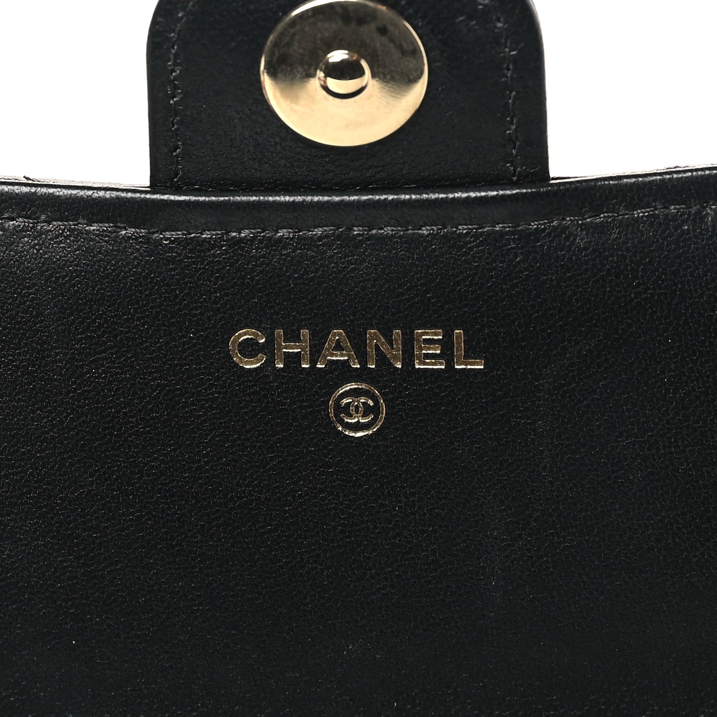 Lambskin Quilted Flap Phone Holder With Chain Black