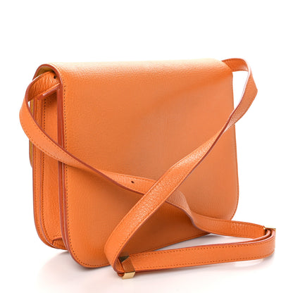 Celine Goatskin Medium Classic Box Flap Bag Orange 3 of 11