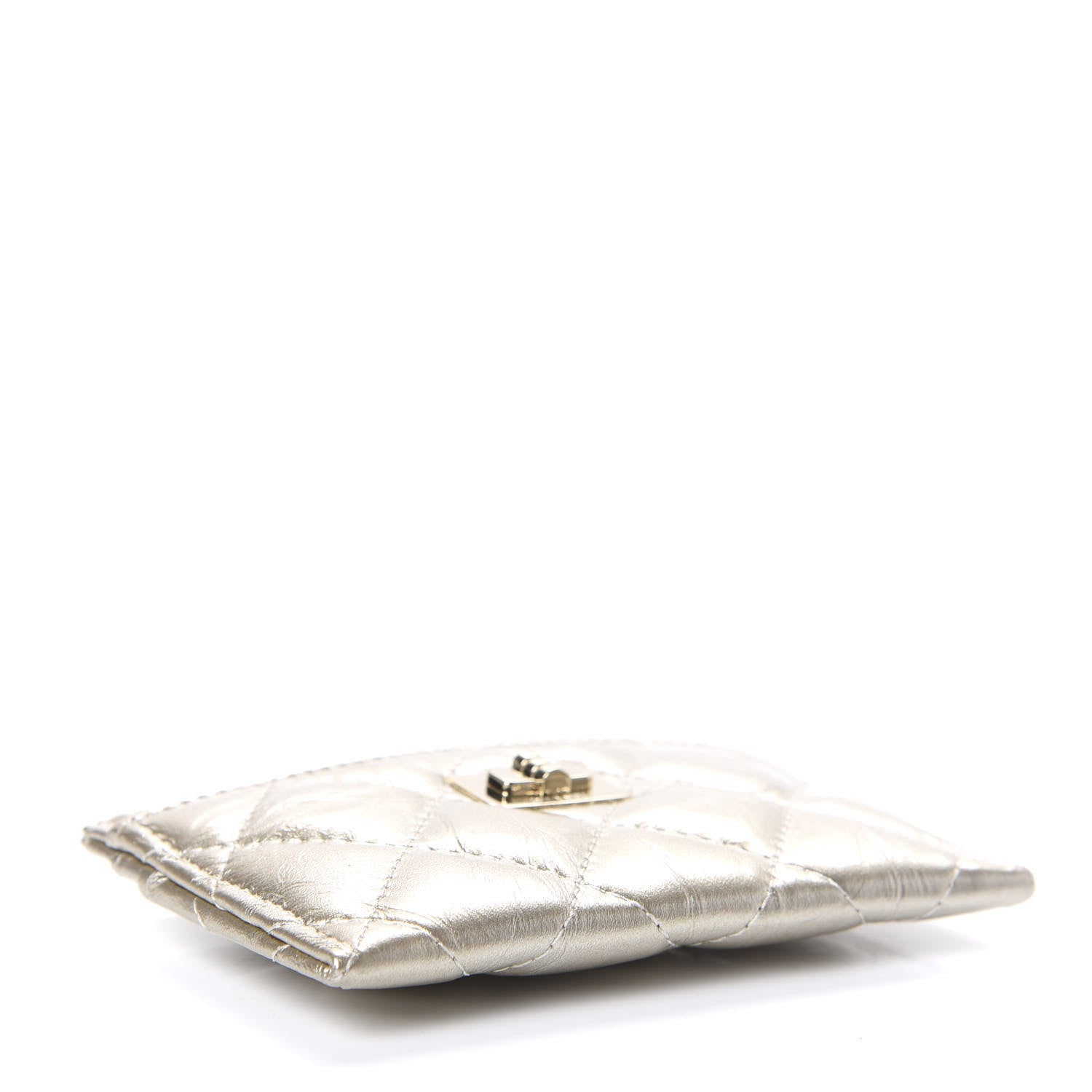 Chanel Metallic Aged Calfskin Quilted Reissue Card Holder Gold 3 of 8