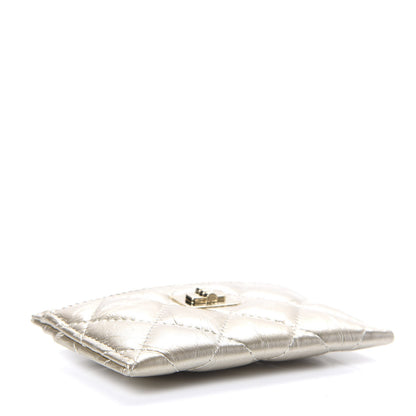 Chanel Metallic Aged Calfskin Quilted Reissue Card Holder Gold 3 of 8