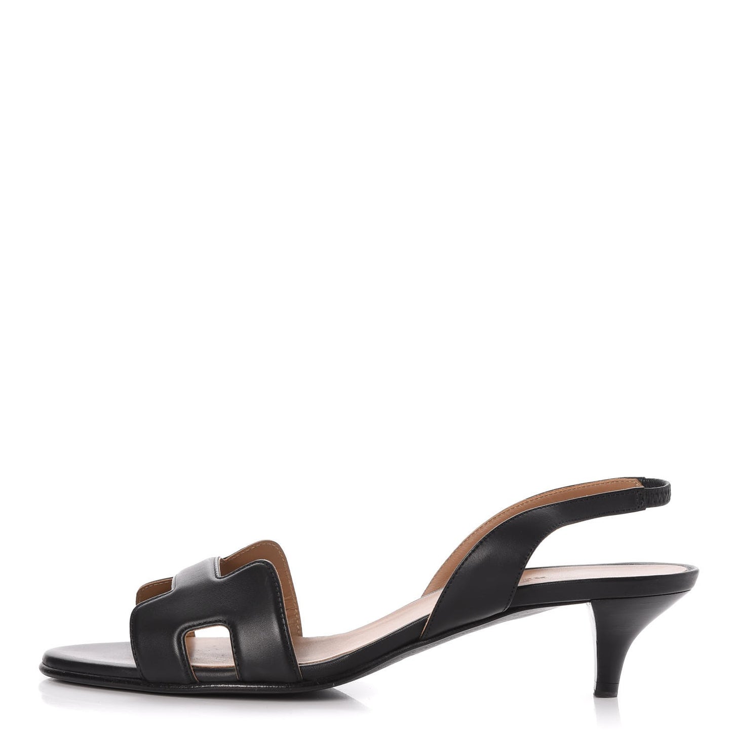 Calfskin Ottomane Slingback Sandals 39 Black