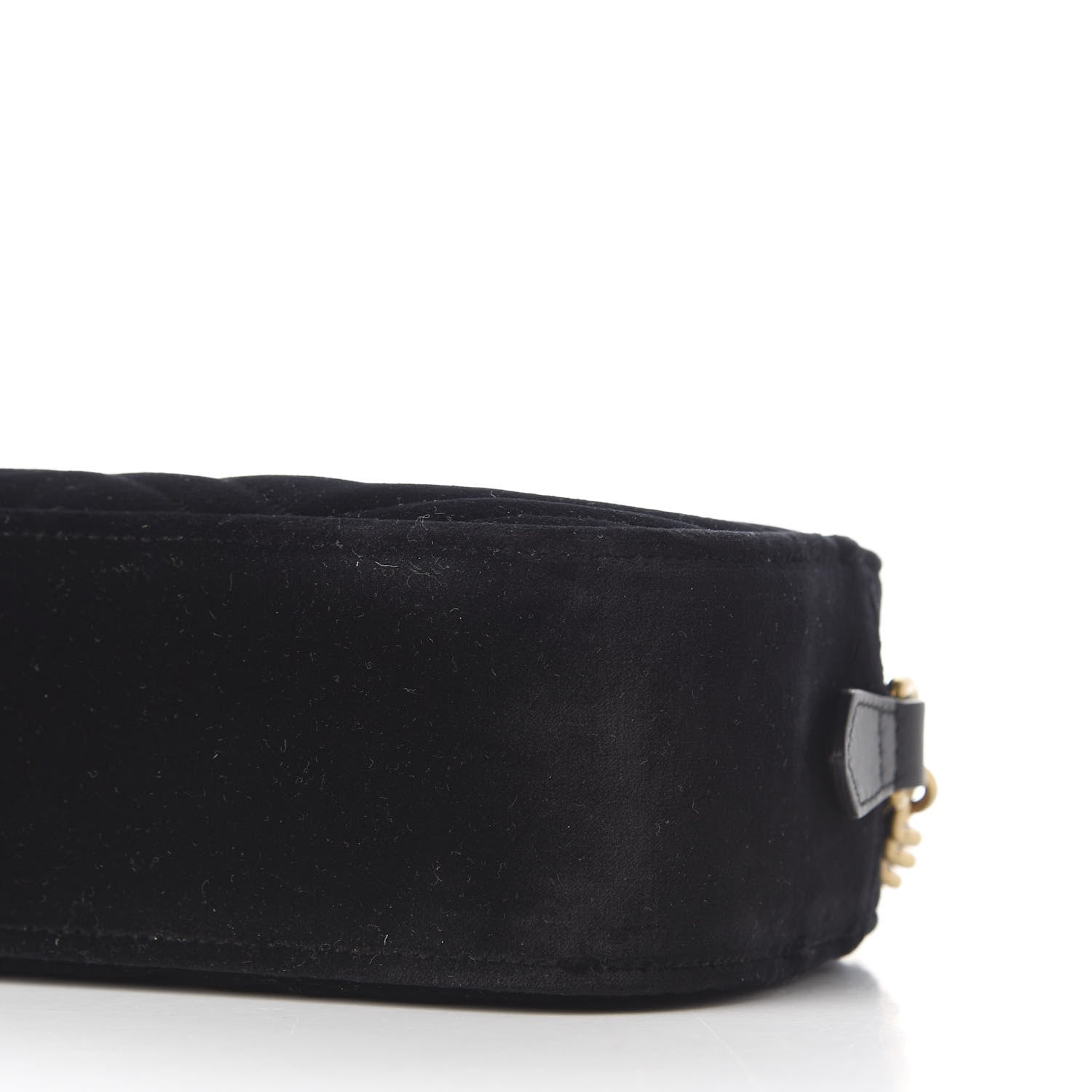 Gucci Velvet Matelasse Small GG Marmont Chain Shoulder Bag Black 8 of 10