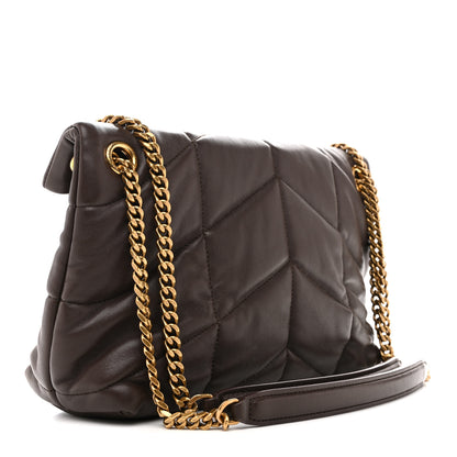 Saint Laurent Lambskin Quilted Small Loulou Puffer Monogram Chain Satchel Dark Ganache 3 of 14