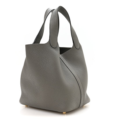 Hermes Taurillon Clemence Picotin Lock 18 PM Gris Meyer 3 of 13