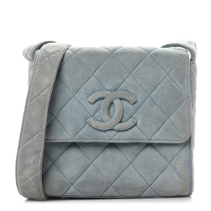 Chanel Suede Small Messenger Flap Light Blue 1 of 12