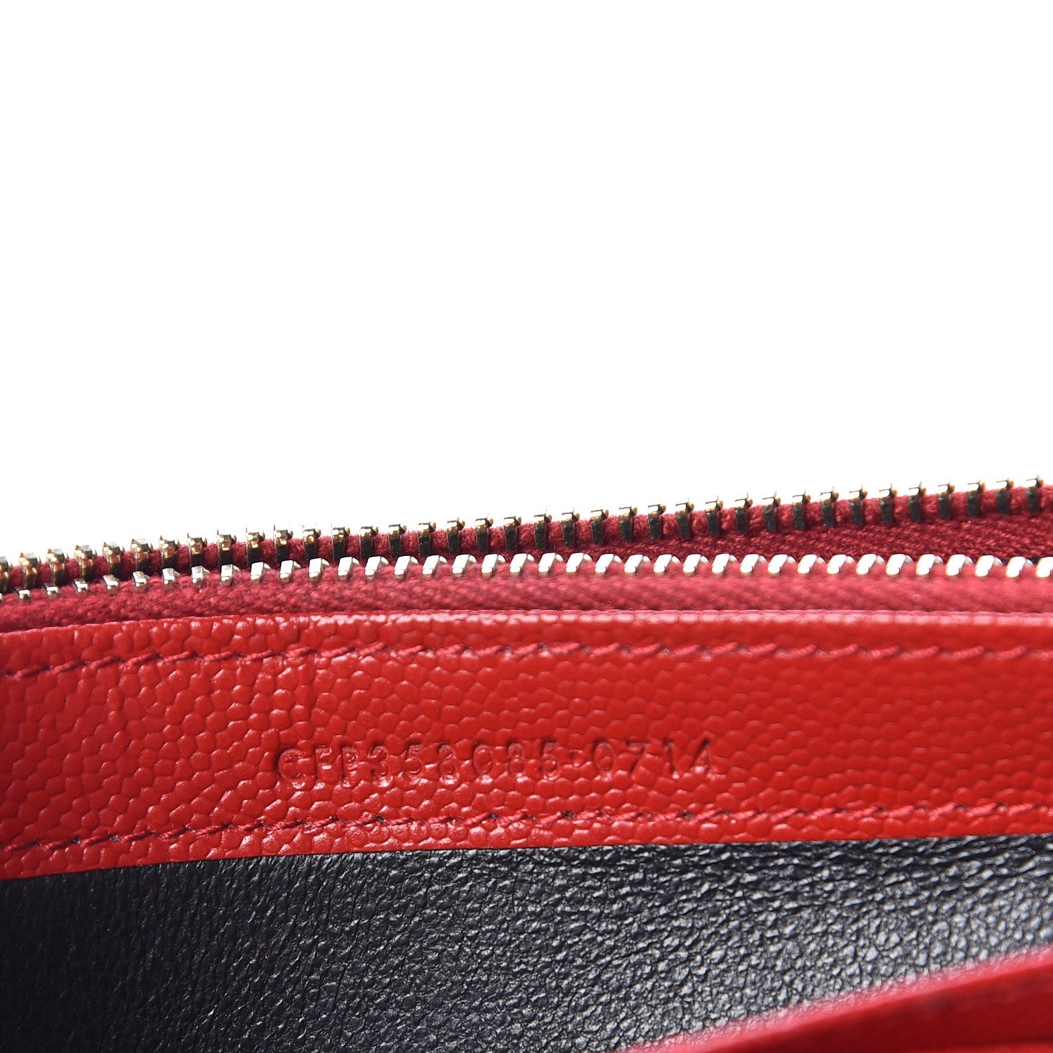 Saint Laurent Grain De Poudre Matelasse Chevron Monogram Flap Wallet Red 8 of 15