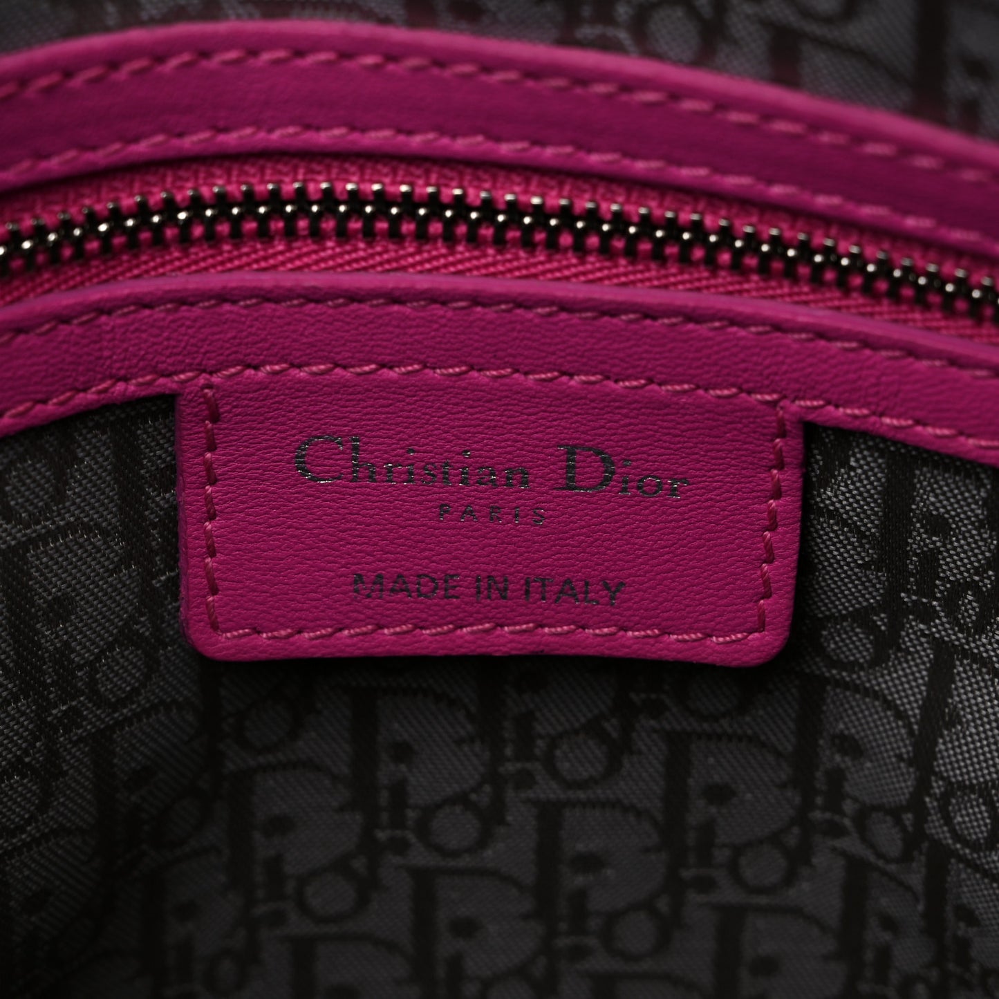 Lambskin Cannage Large Lady Dior Fuchsia