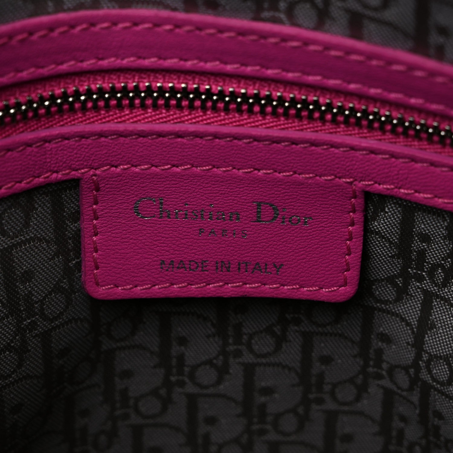 Christian Dior Lambskin Cannage Large Lady Dior Fuchsia 6 of 14