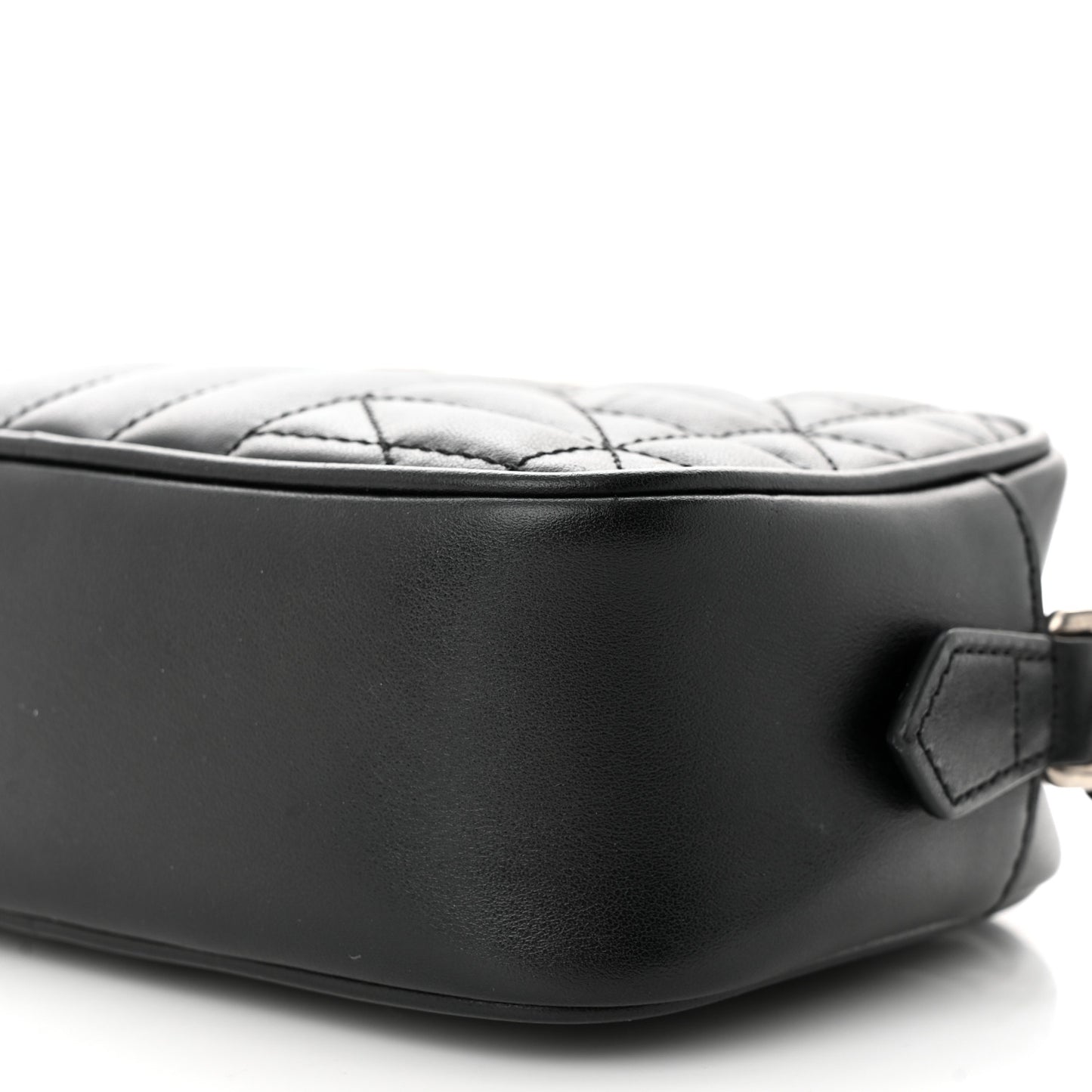 Calfskin Matelasse Aria Mini GG Marmont Chain Shoulder Bag Black