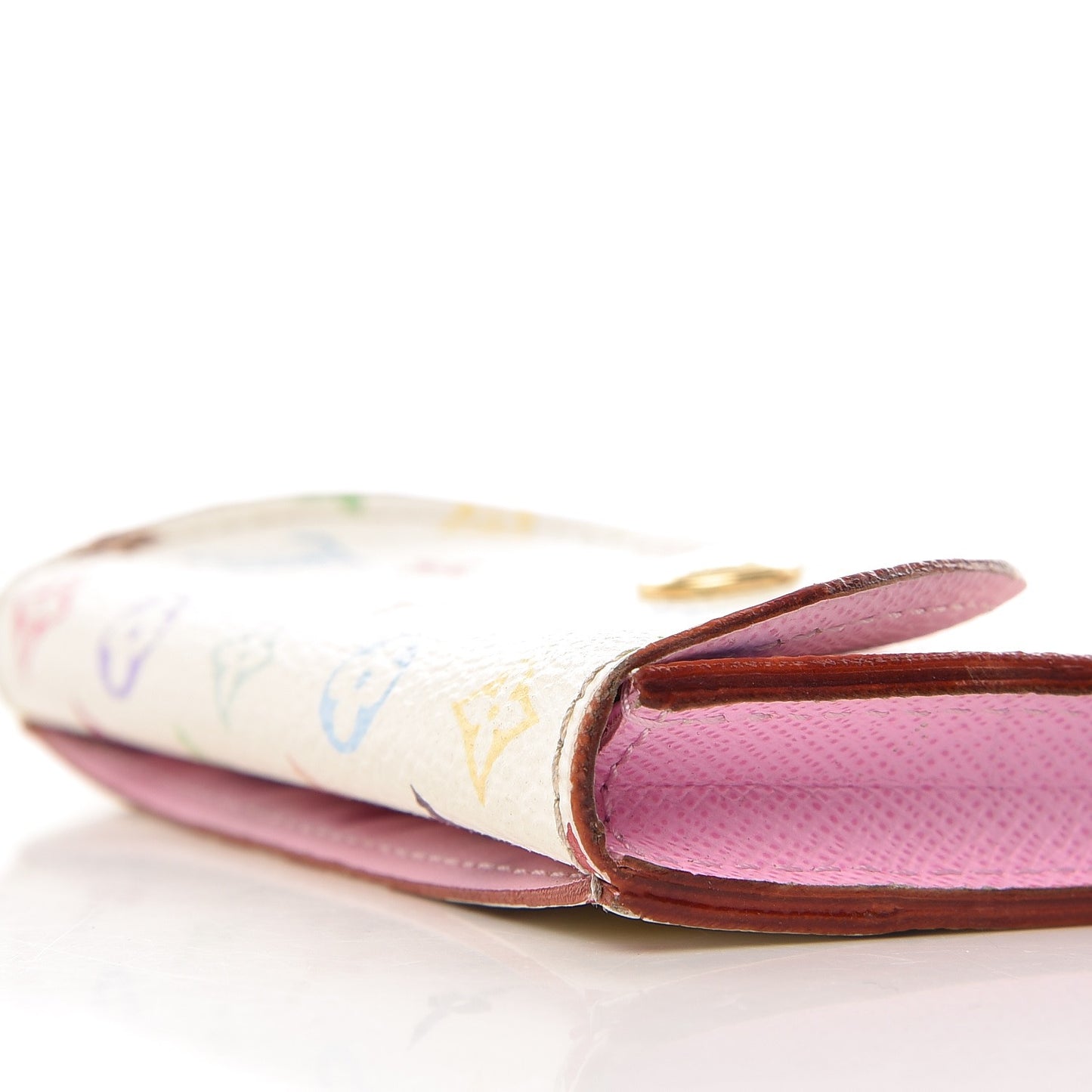 Monogram Multicolor Business Card Holder White
