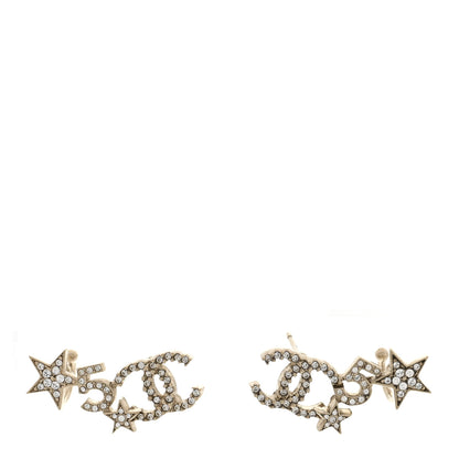 Chanel Crystal Star 5 CC Earrings Gold 1 of 5