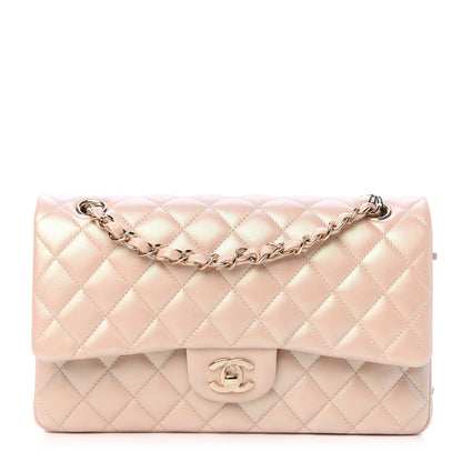 Chanel Iridescent Calfskin Quilted Medium Double Flap Beige 1 of 12