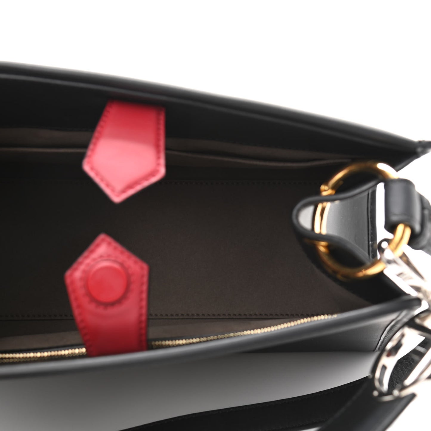 Vitello Century F is Fendi FF 1974 Embossed Small Runaway Satchel Black Maya