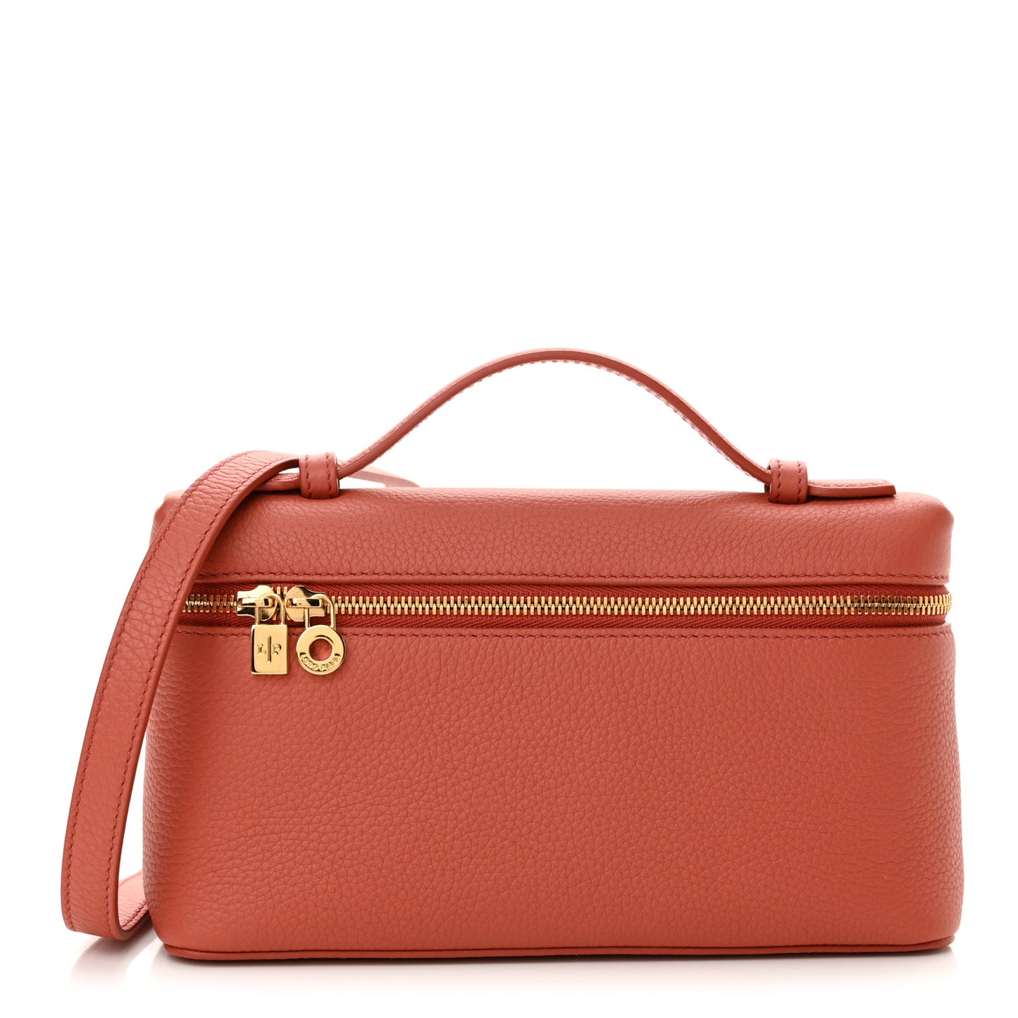 Grained Calfskin L19 Extra Pocket Pouch Coral Fiction