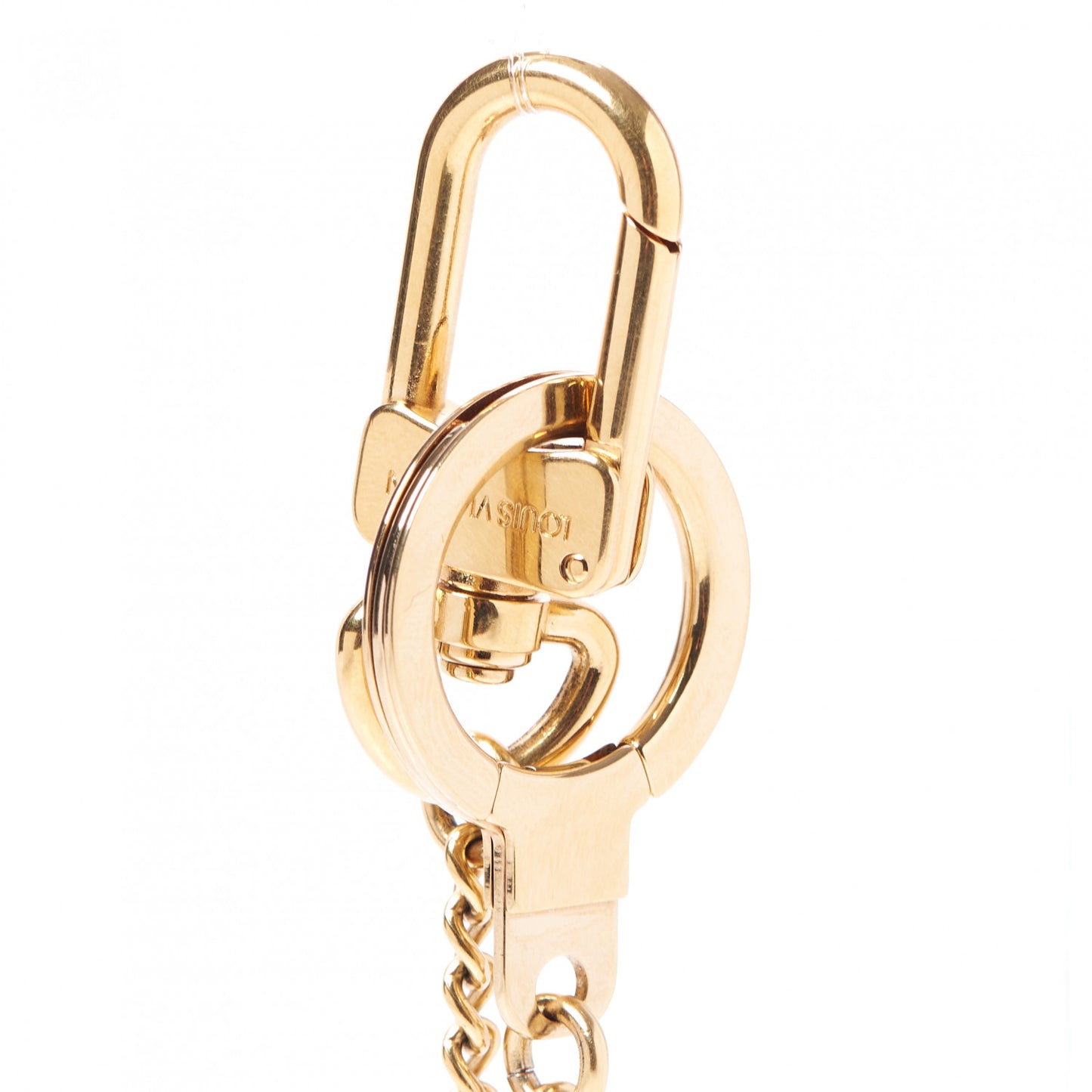Metal Pochette Extender Key Ring Chain Gold