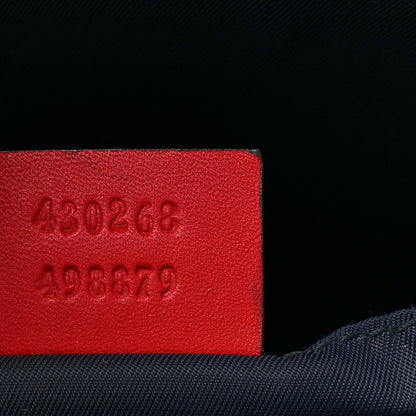 Gucci GG Supreme Monogram Blooms Large Cosmetic Case Beige Blue Navy Hibiscus Red 8 of 11