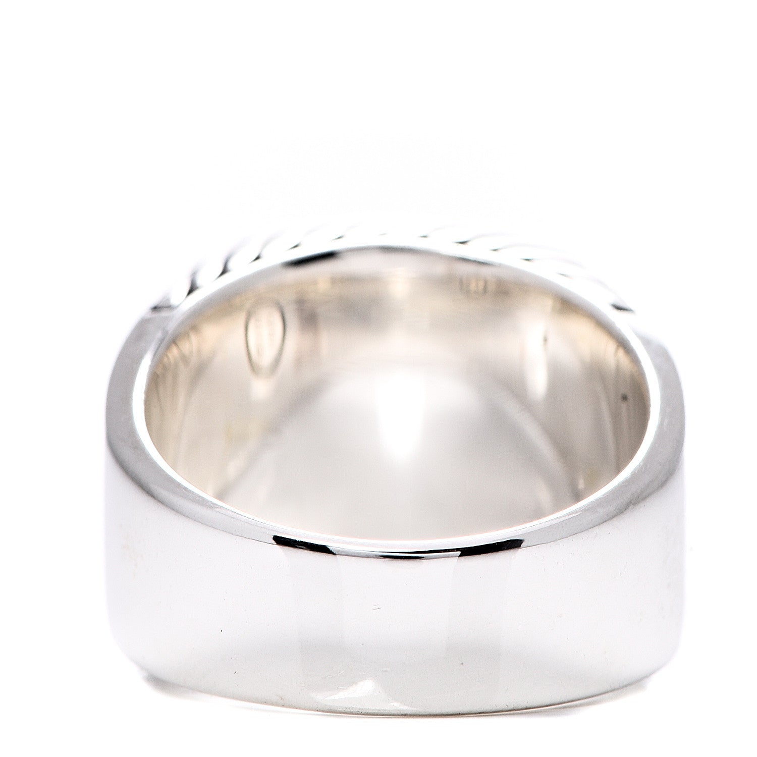 David Yurman Sterling Silver Cognac Diamond Signet Ring 63 10.25 4 of 7