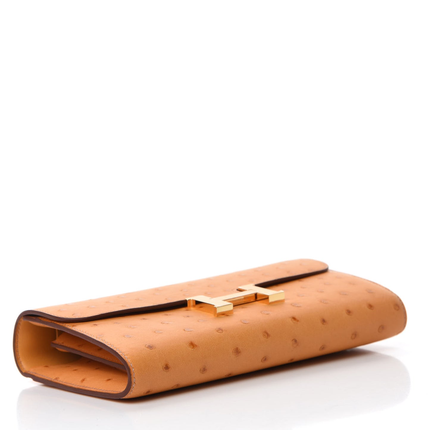 Ostrich Constance Long Wallet To Go Safran