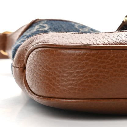 Gucci New Denim GG Monogram Calfskin Mini Jackie 1961 Hobo Blue Tea Cuir 7 of 8