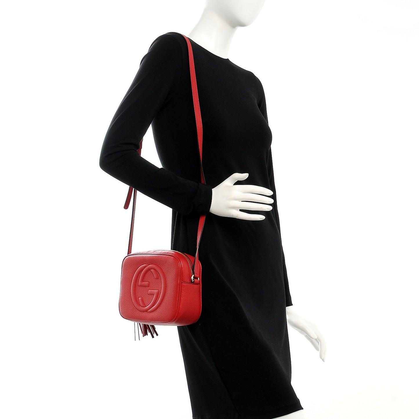 Pebbled Calfskin Small Soho Disco Bag Tabasco Red