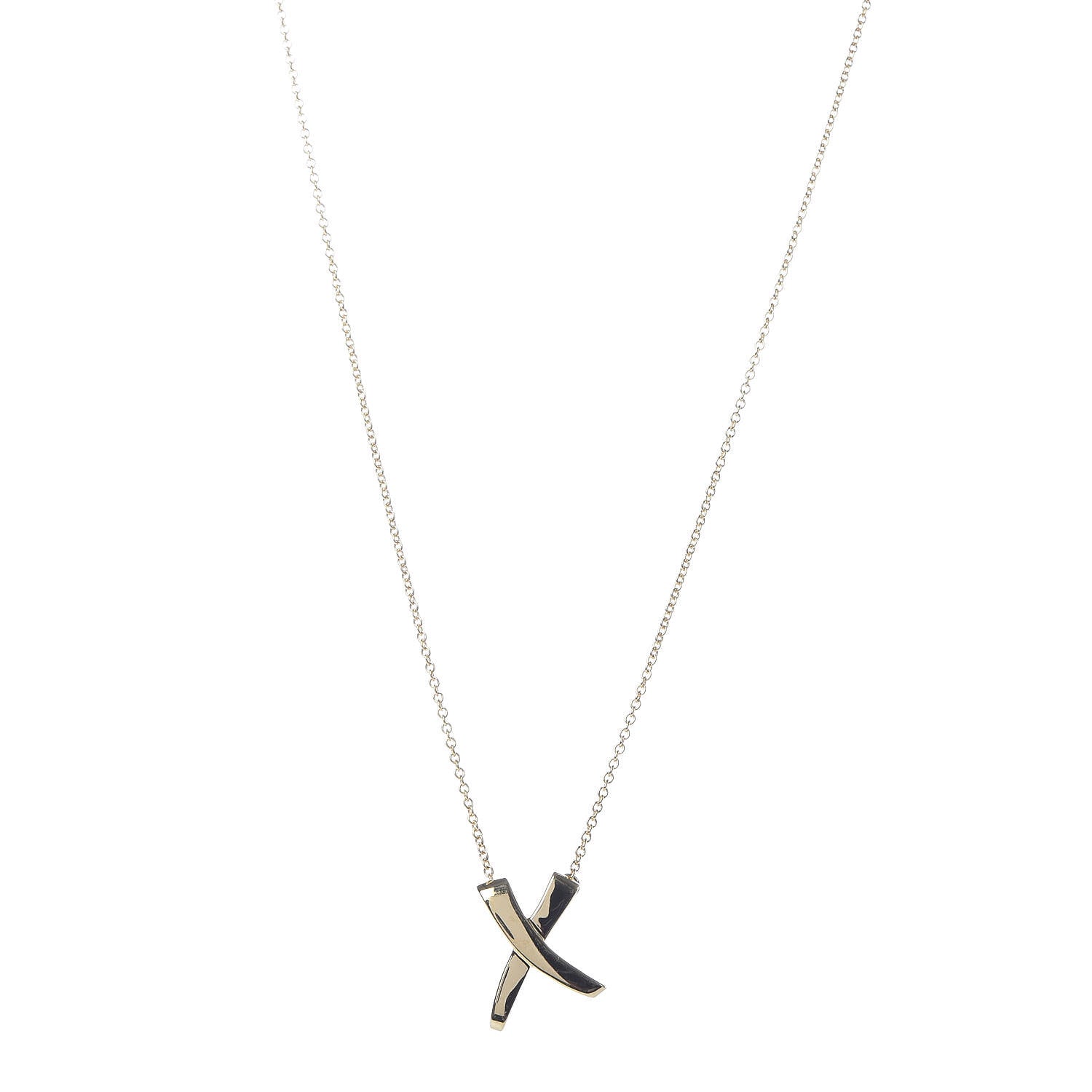 Tiffany 18K Yellow Gold Paloma Picasso Graffiti X Pendant Necklace 1 of 6